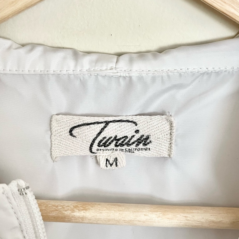 Twain Retro Rainbow Pastel White Zip Up Windbreaker Jacket Women’s Medium - Picture 10 of 10
